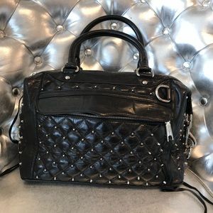 Rebecca Minkoff black leather studded tote